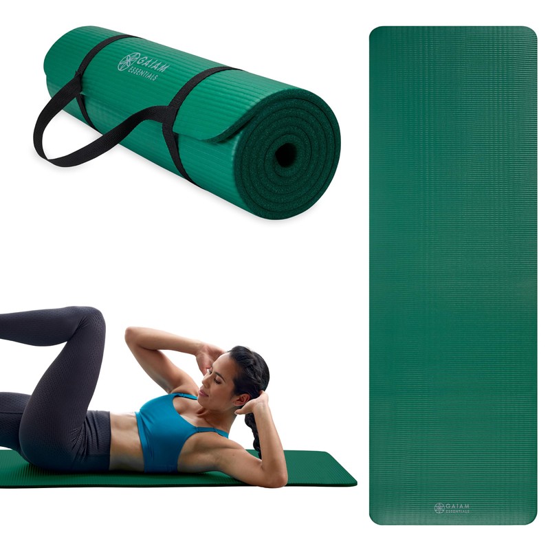 Gaiam Essentials Thick Yoga Mat - Fitness and Exercise Mat