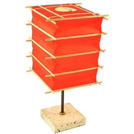 GURU SHOP Kokopelli Hako Table Lamp, 30 cm, Paper, 30 x 18 x 18 cm, Colourful, Exotic Table Lamps