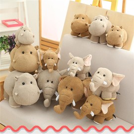 Uixxducc Cuddly Toy Children's Plush Toy Cute Elephant Hippo Plush Toy Soft Fluffy Cuddly Cushion Children's Room Decoration Throw Cushion Gifts (Hippopotamus B, 30 cm)