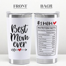 YINCUO Gifts for Mom Best Ever Mothers Coffee Tumbler Mama Mother-In-Law Grandma Stepmom Birthday Christmas Present 20 Oz Stainless Steel Insulated Cup with Lid