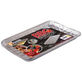 Kingfisher BBQTRAY Disposable BBQ Grill Foil Trays - Silver (Pack of 2)