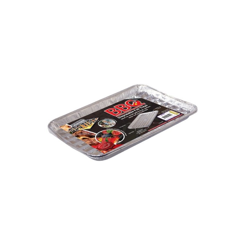 Kingfisher BBQTRAY Disposable BBQ Grill Foil Trays - Silver (Pack