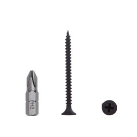 (Pack of 350 pcs) Black Phosphate Carbon Steel 3.5 x 45 mm Drywall Screws, Fine Thread, Phillips Bugle Head, Drywall Sheetrock Fasteners (350, 3.5 x 45 mm)