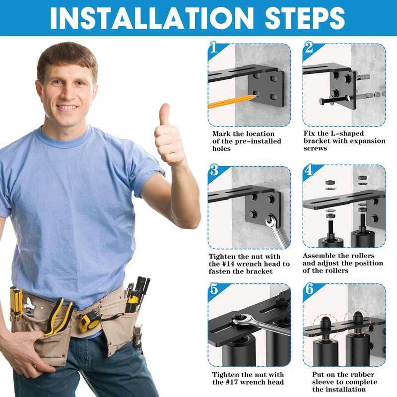 YogePote Heavy Duty Slide Gate Roller Guide with Steel L