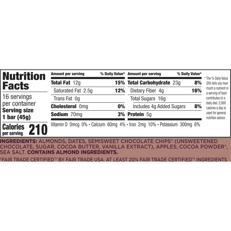 Larabar Almond Butter Chocolate Chip, Gluten Free Vegan Bars, 16