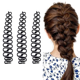 3PCS Black Women Hair Braiding Tool Hair Styling Clip French Fishbone Braid Tool Hair Knitting Tool Hair Twist Styling Accessories