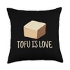 Vegan Tofu Design Love Veganism Tofu Throw Pillow, 18x18, Multicolor