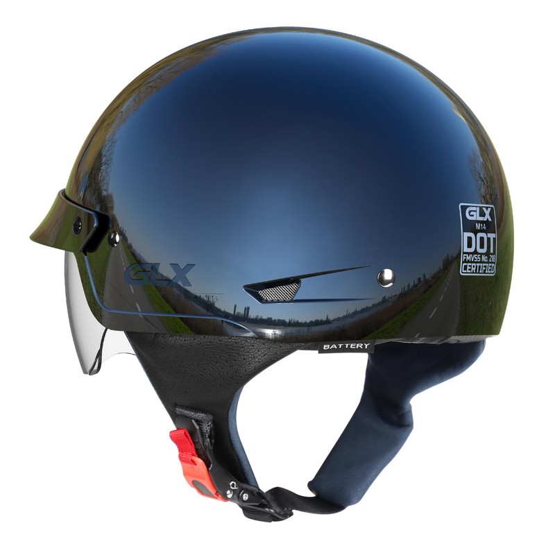 GLX M14 Cruiser Scooter Motorcycle Half Helmet with Free Tinted