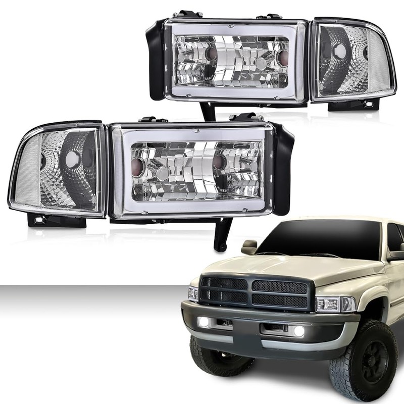 G-PLUS LED Light Bar Headlights w/o Bulbs Compatible with Dodge