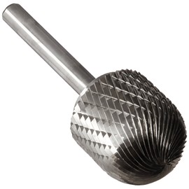 Drill America SC-9 Carbide Burr/Rotary File Cylindrical Radius-End Double Cut for Die Grinder 1" Dia. x 1" Cut Length with 1/4" Shank and 2-3/4" Overall Length, DUL Series