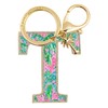 Lilly Pulitzer Leatherette Initial Keychain, Letter Bag Charm for Women,