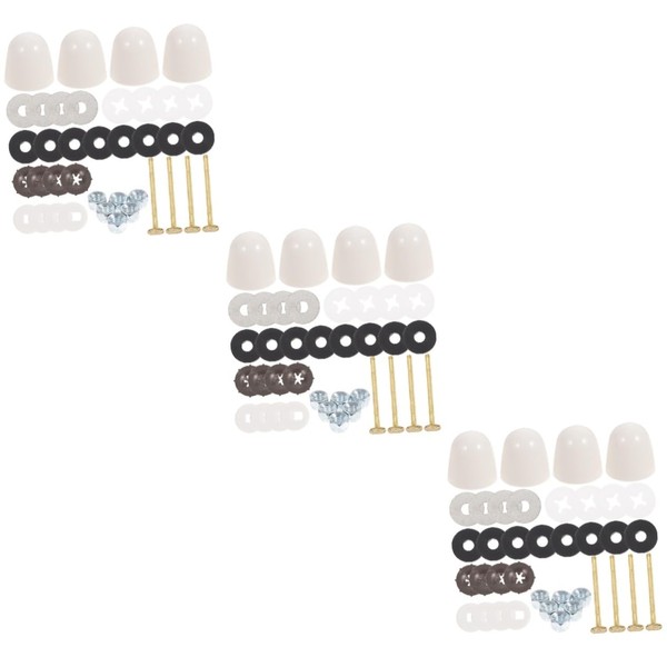 Operitacx 3 Sätze Toilettenbolzenset Runden Waschmaschine Tank Ersatz Toilettenschraubenkappe Toilettenwasserteile