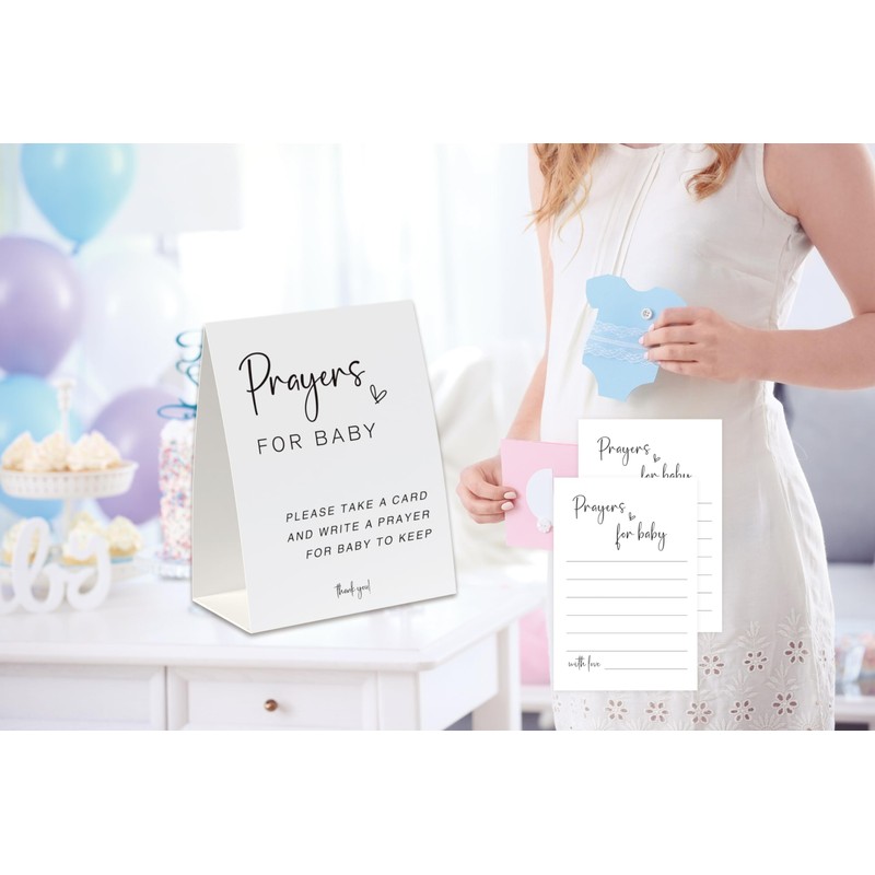 UHADRE Prayers For Baby Baby Shower Card(One Sign and 30