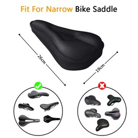 Maveek Gel Bike Seat Cover Extra Soft Saddle Cushion Cycle Saddle Cushion Bicycle Seat Cover for Road Bike and Mountain Bike(Black)