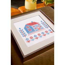 DMC Cross Stitch Kit Folk Cottage by Jo Aston - Intermediate