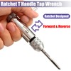 YAKAMOZ 2Pcs Ratchet T Handle Tap Wrench Set, 1/16" to