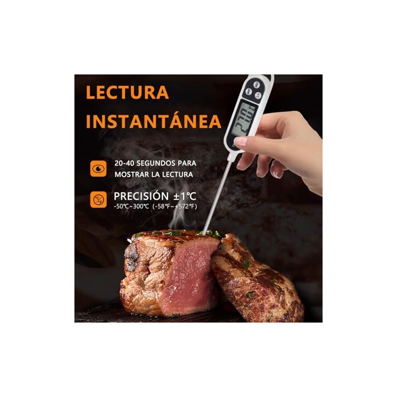 Termómetro Digital de Cocina para Carne, Termómetro de Lectura con