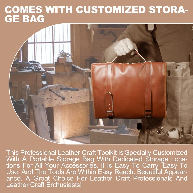 EDIETH Professional Leather Craft Tools Kit Leather Working & Tooling