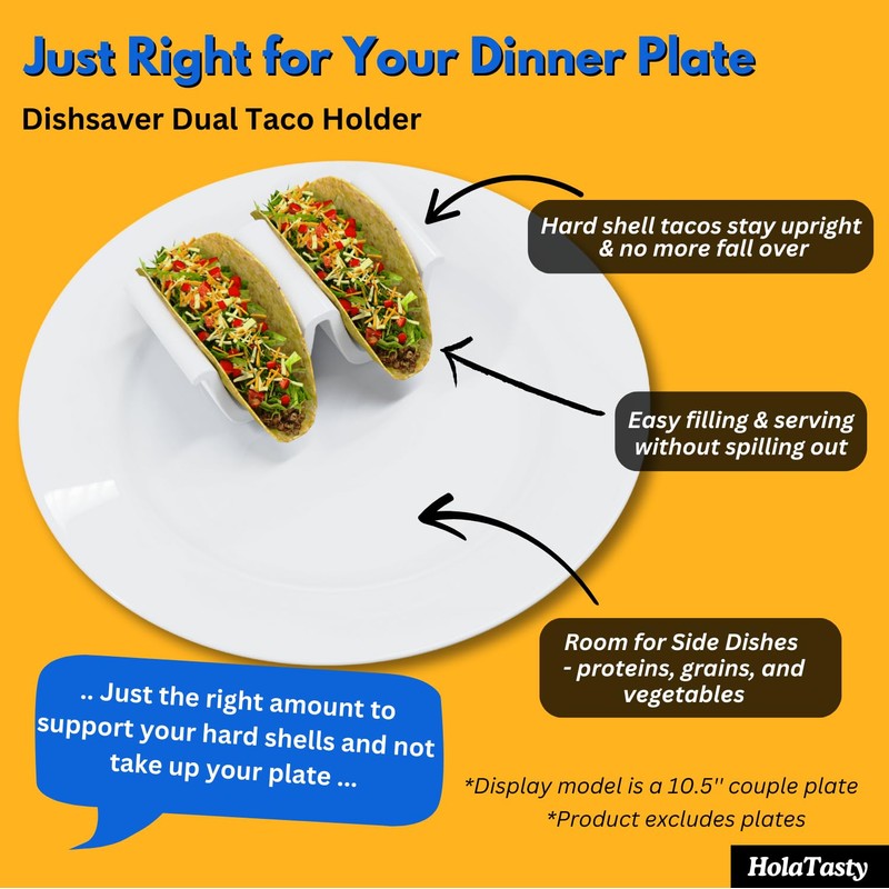 Ceramic Taco Holder (Green - 2 Pack, Taco Shells -