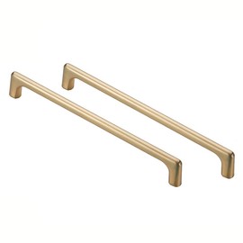 BOZONLI Pack of 2 Furniture Handles Bar Handle Zinc Alloy Brushed Brass Handles Cabinet Handles Drawer Handles Kitchen Cabinet Bar Handle Hole Spacing 320 mm