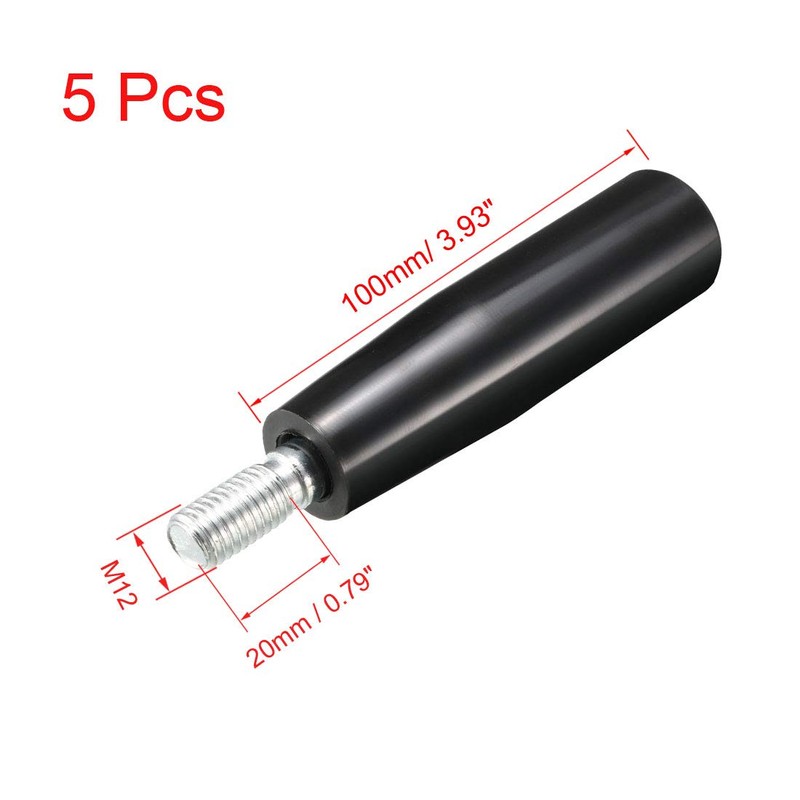 sourcing map 5Pcs Revolving Handwheel Machine Handle M12 Male Threaded