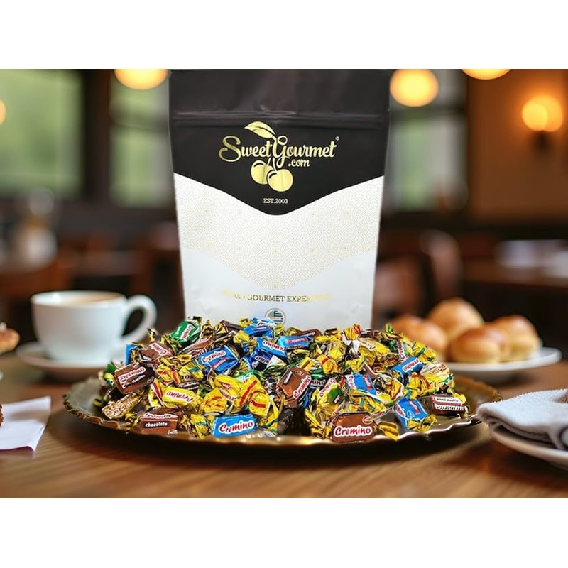 SweetGourmet Cremino Assorted Toffees, Arcor Soft Chewy Foil Wrapped Candy,