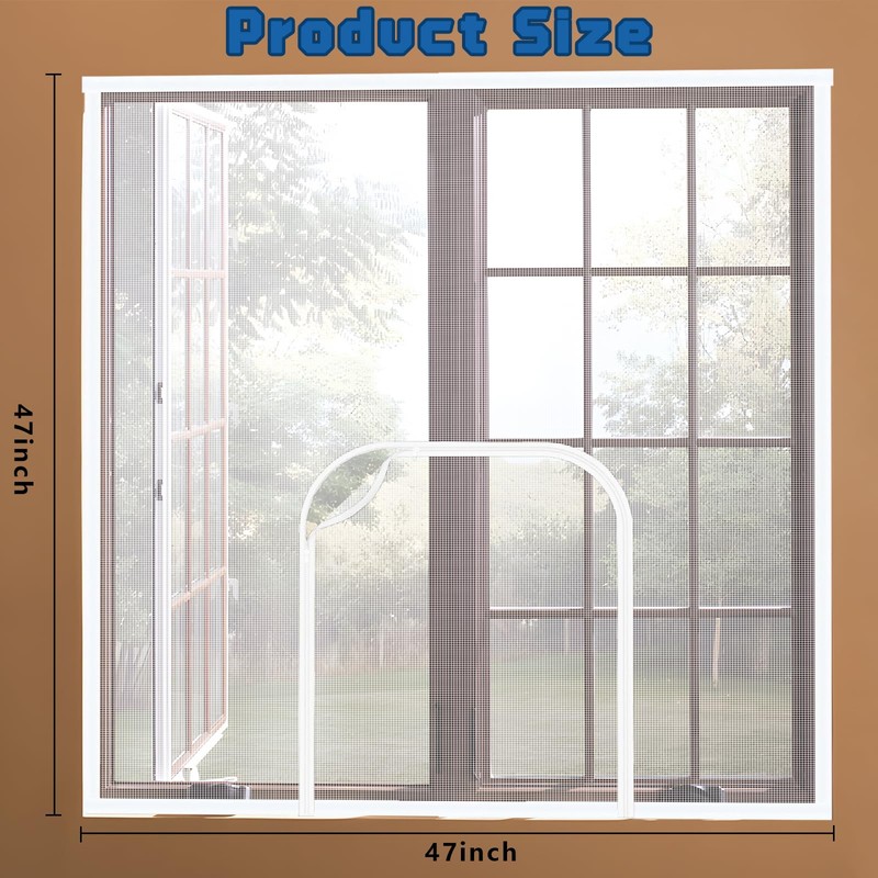 47'' x 47'' Adjustable Window Fly Screen, Fiberglass Mesh Mosquito