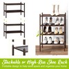 BMOSU 2-Tier Bamboo Small Shoe Rack Premium Stackable Shoe Shelf