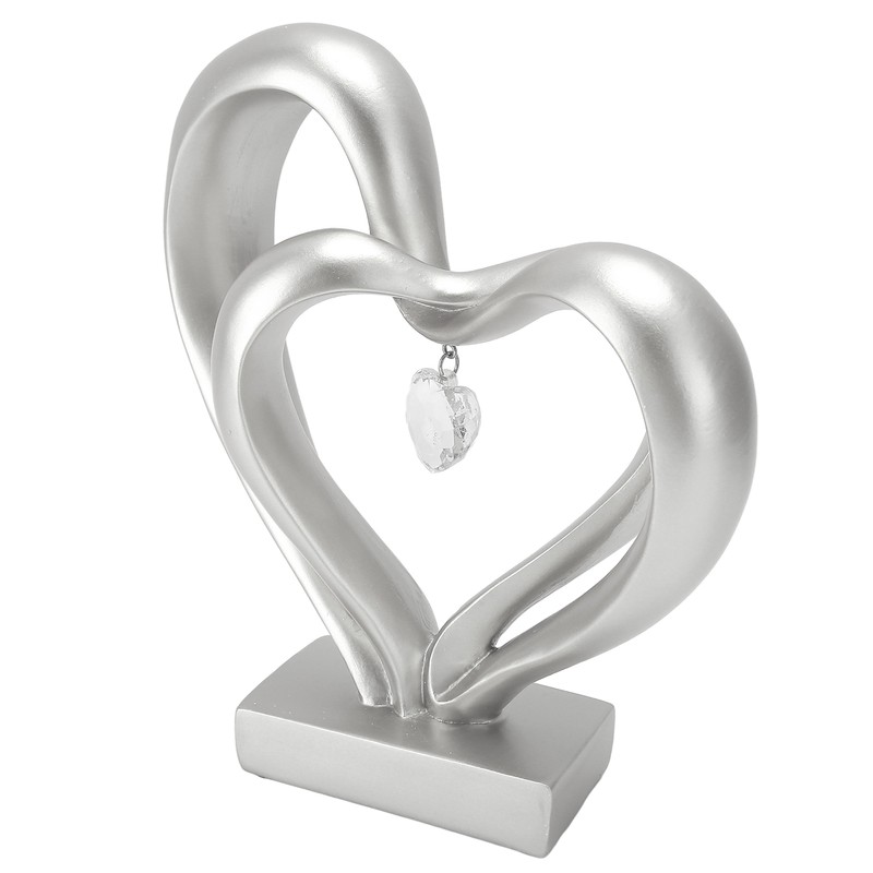 Double Heart Sculpture Resin Romantic Heart Statues Love Sculpture for