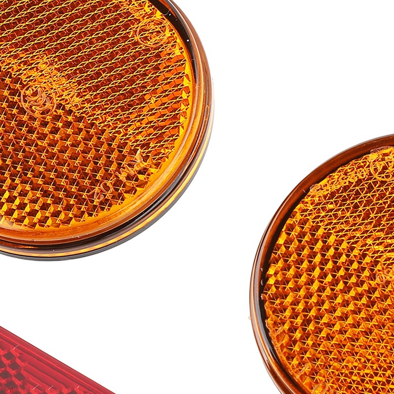 Bicycle Round Reflectors Improved Visibility Universal Fit License Plate Reflector