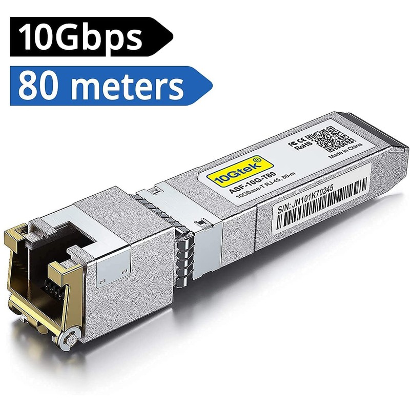10Gtek 10GBase-T SFP+ Module, 10G-T, 10G Copper, RJ-45 SFP+ CAT.