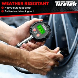 Digital Tire Pressure Gauge (200 PSI) - Heavy Duty Tire Gauge (Stainless Steel) - MotCertified ANSI - Air Gauge Tire Pressure - Easy to Read