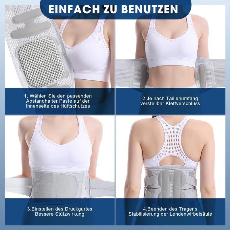 SKXZK Adjustable Back Support Belt with Support Struts - Breathable