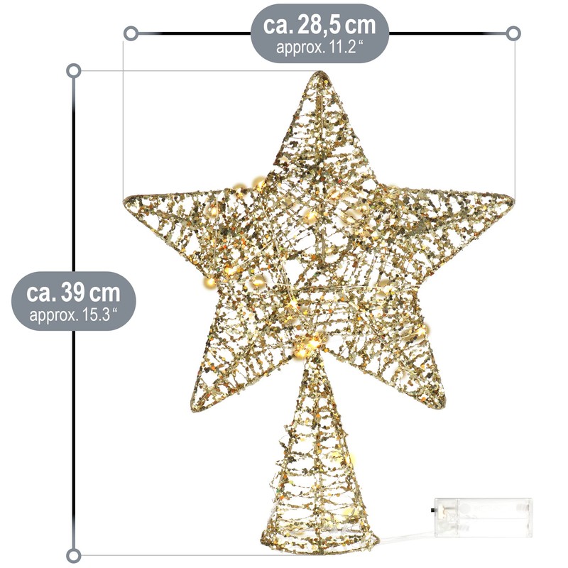 com-four® LED Christmas decorative star – Christmas decoration star with