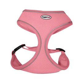 HugglePets Adjustable Waterproof Air Mesh Dog Harness - Pink (Small 34-45 cm) Strong & Secure Lightweight & Breathable Harness for Small Dogs with Reflective Lining.