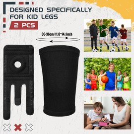 Relaxgiant 2 Pcs Kids Knee Brace Sleeve, Youth Knee Compression Sleeve for Children Knee Support Child Knee Pads for Boys Girls Basketball Volleyball Sports Gymnastics, Black