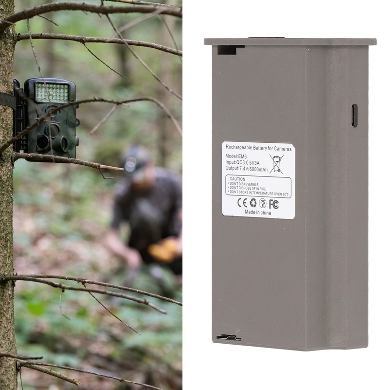 Trail Camera Battery Pack 6000mAh Cellular Trail Camera Rechargeable Lithium