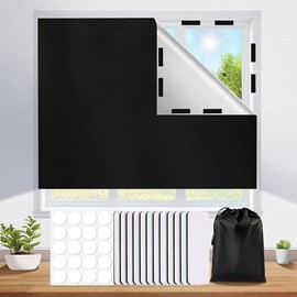 Portable Blackout Blind 100% Blackout Blinds Curtain for Window with Nano Tape No Drill Portable Blackout Shades Film for Bedroom Cars Kitchen and Travel (300 * 150cm)