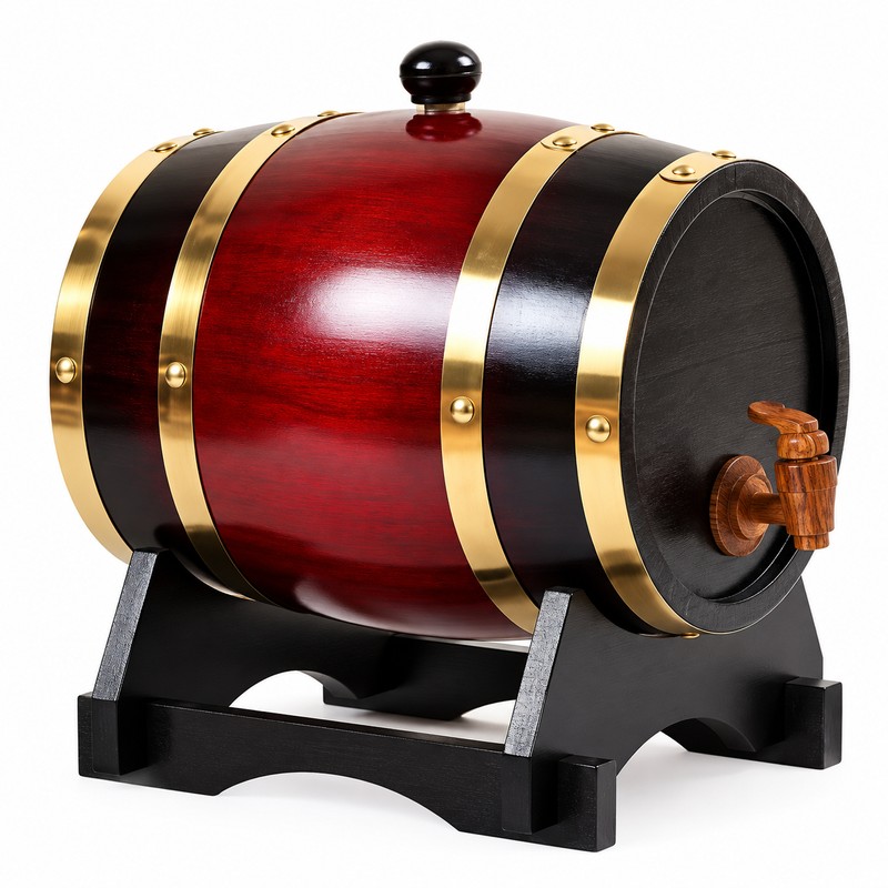 1L Wooden Wine Barrel for Home Bars – Vintage Spigot