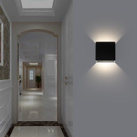 Ralbay Black Modern LED Wall Sconce Lighting Fixtures Aluminum 10W Natural Light 4000k Up and Down Indoor Lighting for Living Room Bedroom Hallway Not Dimmable