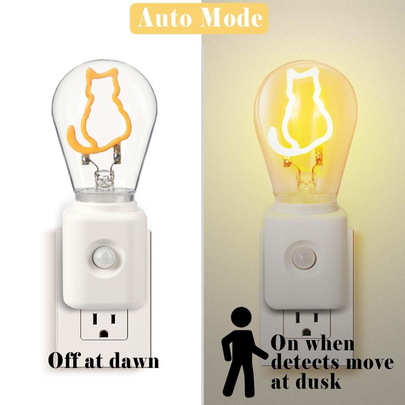 Yaoten Vintage Farmhouse Filament LED Night Light Plug-in, Dusk-to-Dawn &