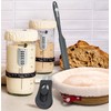 KneadAce Sourdough Starter Kit (24oz Jar, 2xRound Baskets, Gray Bread