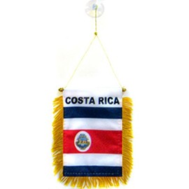 Costa Rica Flag Car Window Hanging Pennant