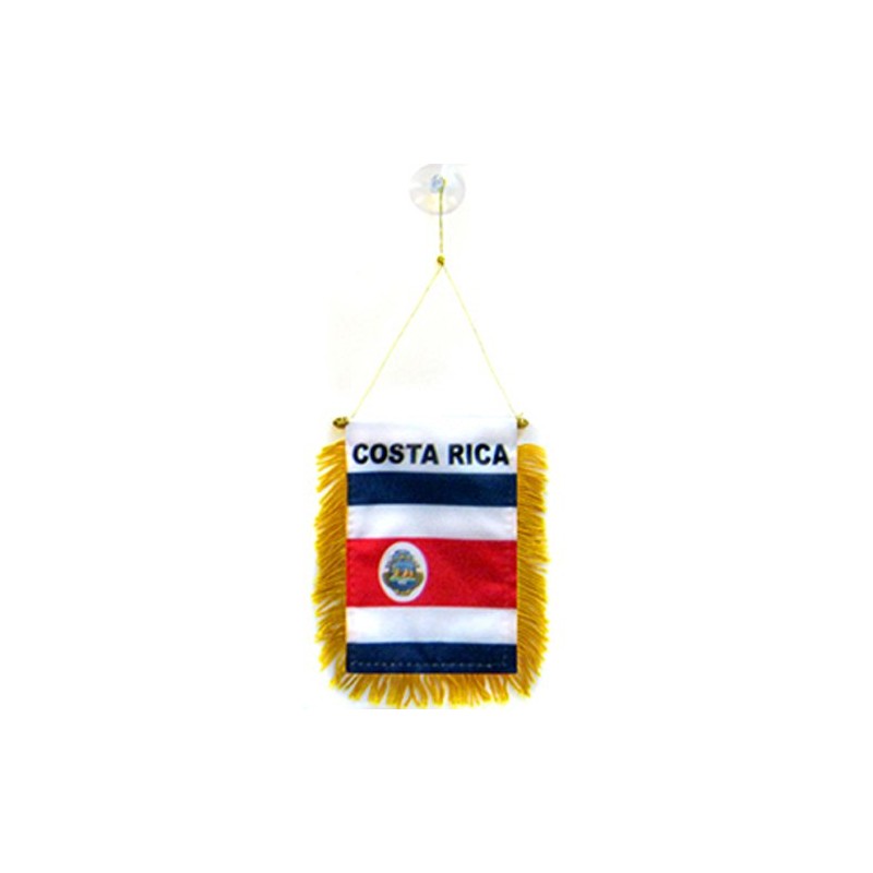 Costa Rica Flag Car Window Hanging Pennant