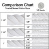 GOLBERG Twisted 100% Natural Cotton Rope - White Cotton Rope