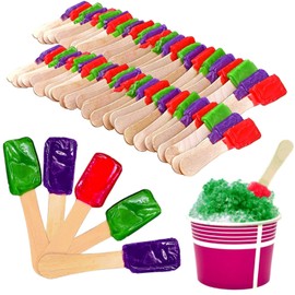 Perfect Stix Snow Cone Candy Spoons, Assorted Flavors, Party Pack of 51 Count, for Children, Snow Cones and Parties