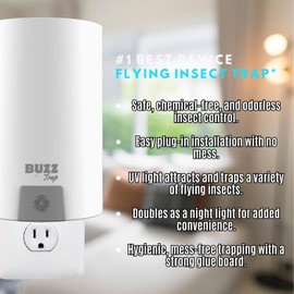 Fly Trap Indoor, Gnat Killer Indoor, Fly Traps Indoor for Home, Highly Effective UV Light, Flying Insect Trap, Flies, Fruit Flies, Gnats & Other Flying Insects1 Device + 4 Refills + 2 of Yellow Traps