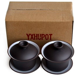 Yixing Teacup 4oz/128ml Kungfu Tea Bowl White Glaze Gaiwan Cup