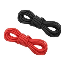 PATIKIL Archery D Loop Rope 10 FT, 2 Pack Bow String Release Nock Wire Nocking Loop Buckle Ring for Compound Bowstring, Black Red