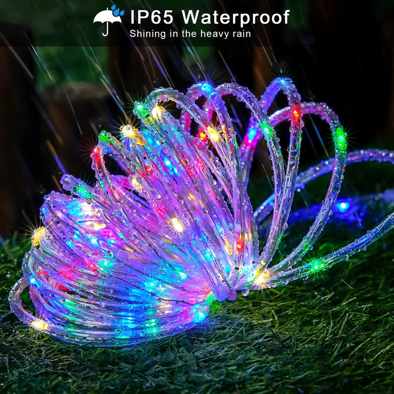 JMEXSUSS 200 LED Trampoline Accessories Solar Rope Light, 66ft IP